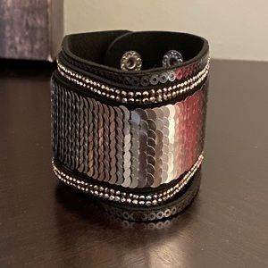 Black and silver bracelet